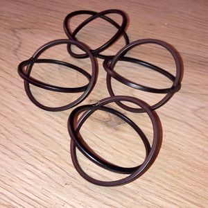 Never been used Matte black napkin rings set of 4